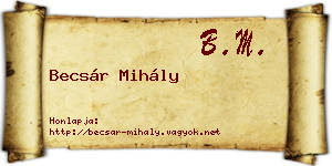 Becsár Mihály névjegykártya