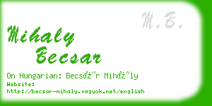 mihaly becsar business card